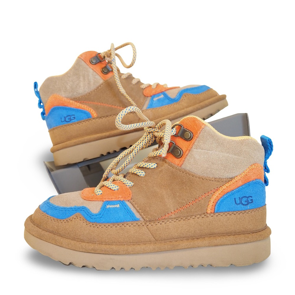 UGG Highland Hi Heritage Boots Youth 1 Chestnut Blue Orange 1134550K